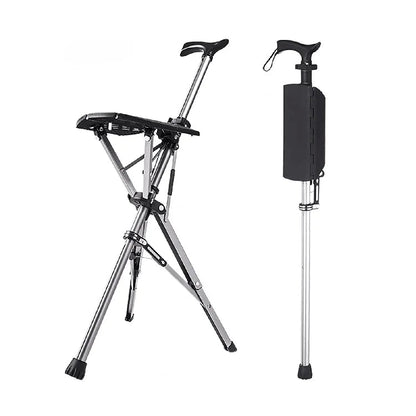 💥FREE SHIPPING-Clearance price $46.98🚶‍♂️Folding stool with crutches💥BEST GIFT FOR ELDERLY PEOPLE