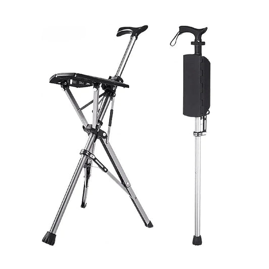 💥FREE SHIPPING-Clearance price $46.98🚶‍♂️Folding stool with crutches💥BEST GIFT FOR ELDERLY PEOPLE