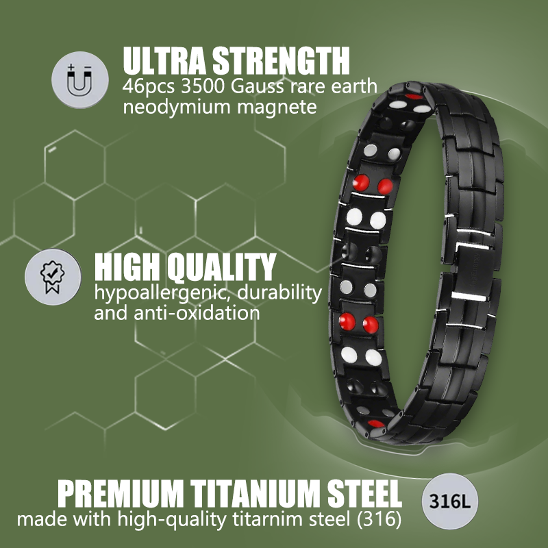 Ultra Strength Magnetic Bracelet for Men, Stainless Steel Therapeutic Bracelets Magnetic Bracelets